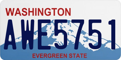 WA license plate AWE5751