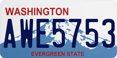 WA license plate AWE5753