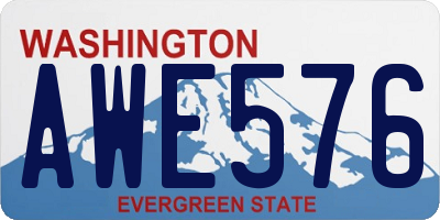 WA license plate AWE576