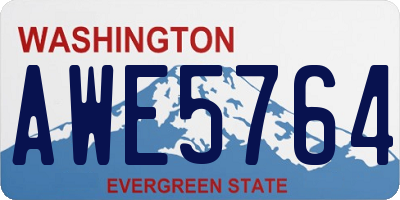 WA license plate AWE5764