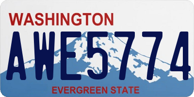 WA license plate AWE5774