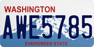 WA license plate AWE5785