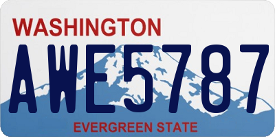 WA license plate AWE5787