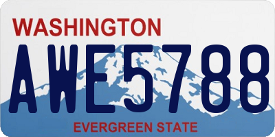 WA license plate AWE5788