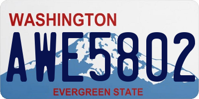 WA license plate AWE5802