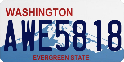 WA license plate AWE5818