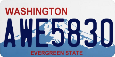 WA license plate AWE5830