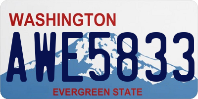 WA license plate AWE5833