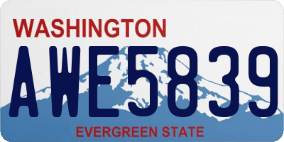 WA license plate AWE5839