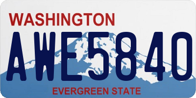 WA license plate AWE5840