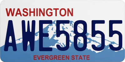 WA license plate AWE5855