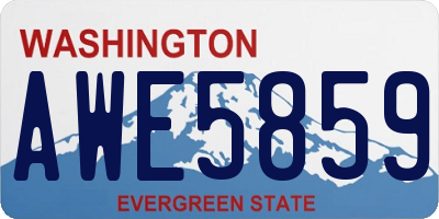 WA license plate AWE5859