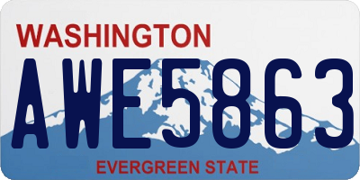 WA license plate AWE5863