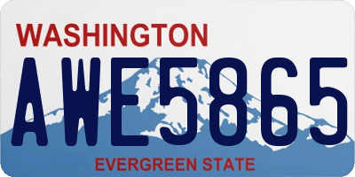 WA license plate AWE5865