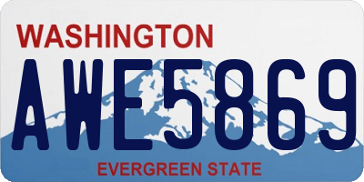 WA license plate AWE5869
