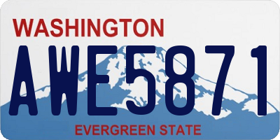 WA license plate AWE5871