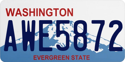 WA license plate AWE5872