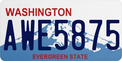 WA license plate AWE5875