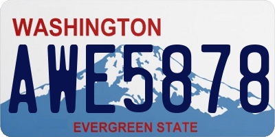 WA license plate AWE5878