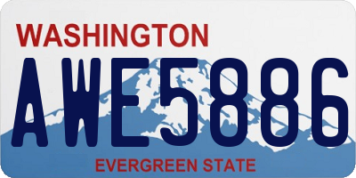 WA license plate AWE5886