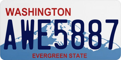 WA license plate AWE5887