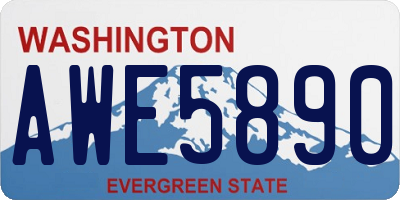 WA license plate AWE5890