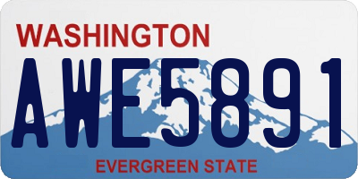 WA license plate AWE5891