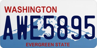 WA license plate AWE5895