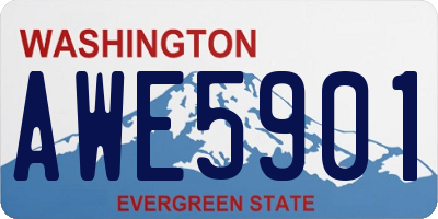 WA license plate AWE5901