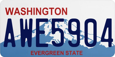WA license plate AWE5904