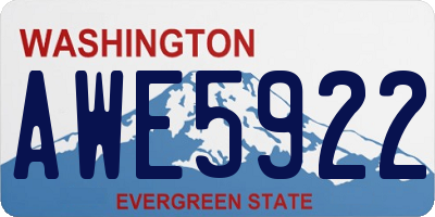 WA license plate AWE5922