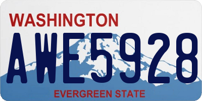 WA license plate AWE5928