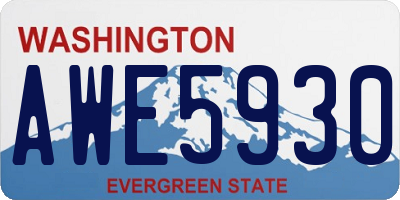 WA license plate AWE5930