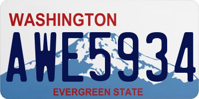 WA license plate AWE5934