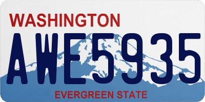 WA license plate AWE5935