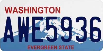 WA license plate AWE5936