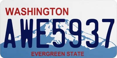 WA license plate AWE5937