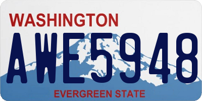 WA license plate AWE5948