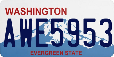 WA license plate AWE5953