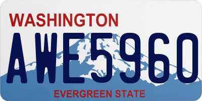 WA license plate AWE5960
