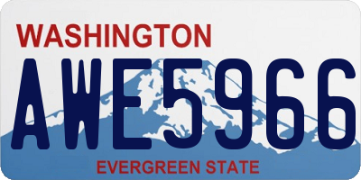 WA license plate AWE5966