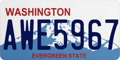 WA license plate AWE5967