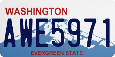 WA license plate AWE5971