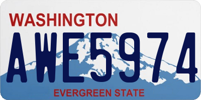 WA license plate AWE5974