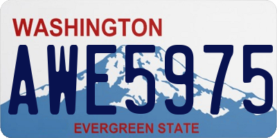 WA license plate AWE5975
