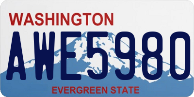 WA license plate AWE5980