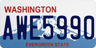 WA license plate AWE5990