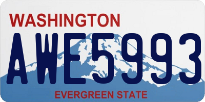 WA license plate AWE5993