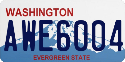 WA license plate AWE6004