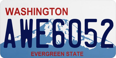 WA license plate AWE6052